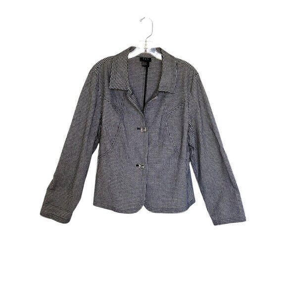 RQT Jackets & Blazers - RQT Gingham Jacket Black White Checked Lightweight Cotton Women's Size L